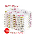 Axyaa 4/10pcs Thickened Vacuum Storage Bags with Hand Pump - Space Saving Organizer