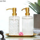Axya Golden Stainless Steel Sub-bottle Dispenser 400ml Glass Lotion Bottle