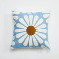 Chic Daisy Dandelion Embroidery Cushion Cover by Axyaa