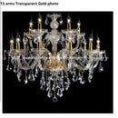 Axyaa Modern Crystal LED Chandelier in Gold/Silver with 6/8/10/15/18 Arms