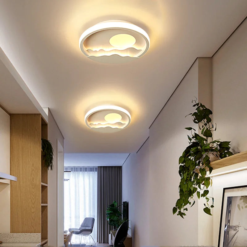 Axyaa White LED Ceiling Light for Modern Living Room and Hallway Lighting