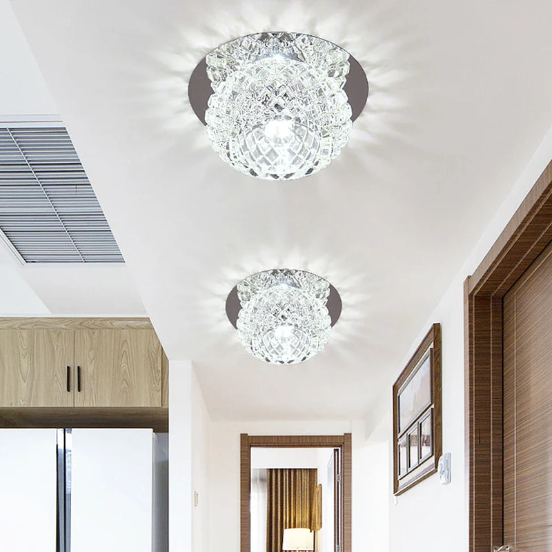 Axyaa Crystal LED Ceiling Chandelier for Modern Lighting Fixtures in Corridor, Balcony, Porch