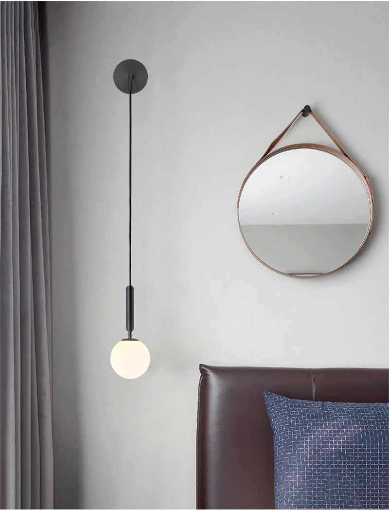 Axyaa Glass Lampshade LED Wall Light for Bedroom Staircase Decoration