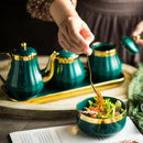 Axya Ceramic Spice Jar Set - Green Seasoning Box Kitchen Supplies