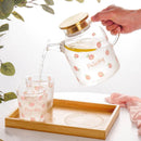 Axyaa Peach Glass Jug Kettle Set - Large Capacity Tea Maker & Juice Pitcher
