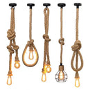 Axyaa Vintage Rope Pendant Lights Industrial Retro Edison Bulb Loft Lamp