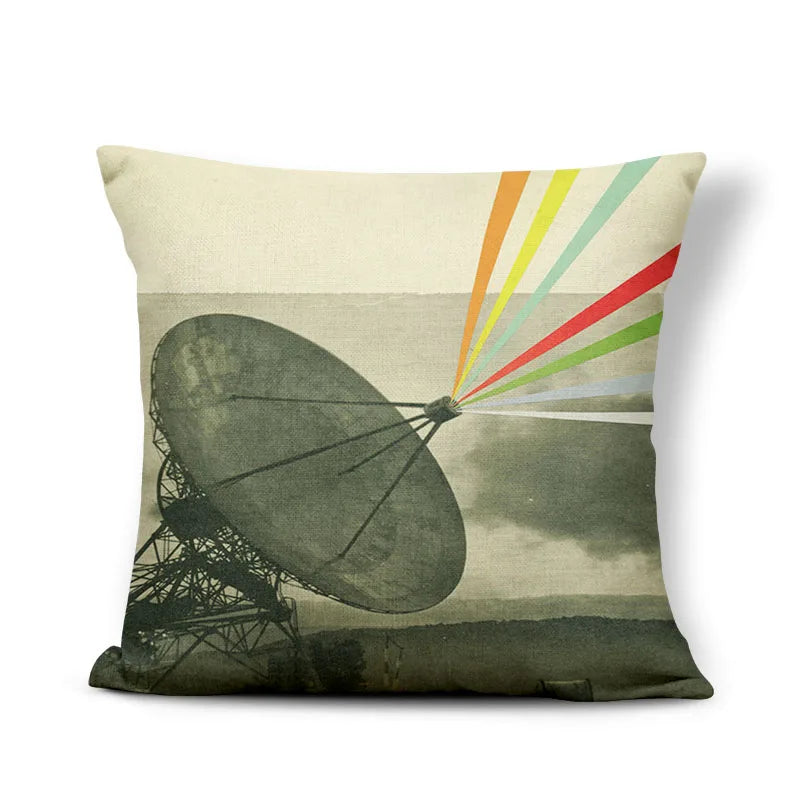 Axyaa Retro Record Camera Pillow Cover - 45X45CM