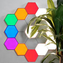 Axyaa Hexagon LED Wall Lamp: Modular Honeycomb Remote Control Panel, Touch Sensitive, Magnetic Wall Lighting