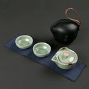 Axya Pale Green Ceramic Tea Set: Teapot, Cup, Travel-ready, Modern Design