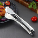 Axyaa Stainless Steel BBQ Food Tongs with Toothed Grip