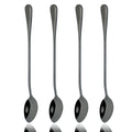 Axyaa 4-Piece Colorful Long Handle Spoon Set for Coffee, Tea, Desserts, and Juice