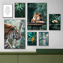 Nordic Jungle Animal Print Monstera Leaf Wall Art by Axyaa