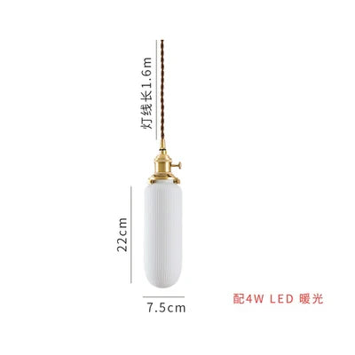 Axyaa White Ceramic Brass Pendant Lights - Nordic Japanese Style Hanging Lamp