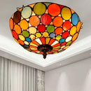 Axyaa Stained Glass Round Ceiling Light for Asile, Bedroom, Kitchen