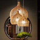 Axyaa Hand-Woven Rattan Pendant Light for Living & Dining Room
