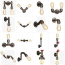 Axyaa Retro Iron Bronze Waterpipe Wall Light E27 Loft Lamp
