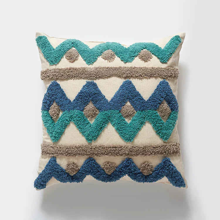 Handmade Moroccan Style Tuft Cushion Cover by Axyaa - 45x45cm/30x50cm