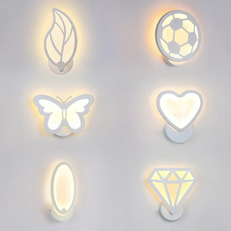 Axya Acrylic LED Wall Lamps: Kids Room Arts Decor Sconce, Creative, Small, Study, Porch