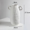 Axyaa Retro Continental Ceramic Flower Vase Rough Surface Floral Ornament