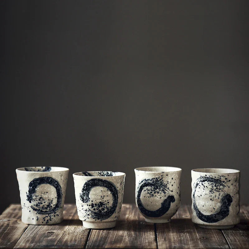 Axya Ceramic Korean Kungfu Tea Cup - Hand-painted Japanese Style Water Cup