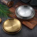 Axyaa Double Layer Stainless Steel Dinner Plates for Stylish Food Storage.