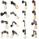 Axyaa Rustic Iron Water Pipe Wall Lamp for Industrial Indoor Lighting