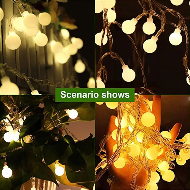 Axyaa LED Globe Ball String Lights for Indoor Outdoor Decoration