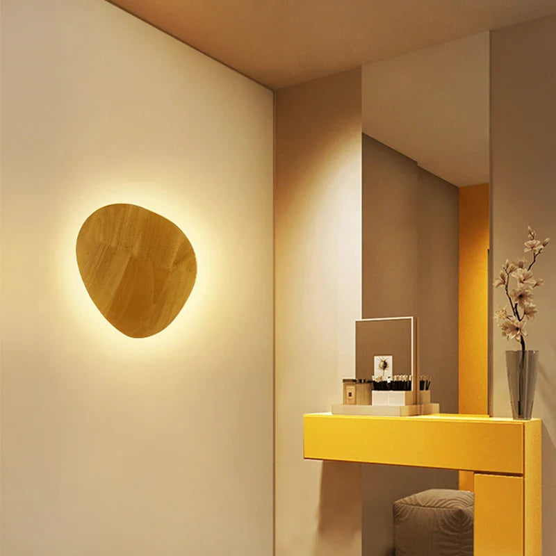 Axyaa Wooden LED Wall Lamp: Nordic Style Bedroom Light, AC110-240V