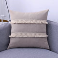 Axyaa Boho Tassled Cushion Cover in Beige/Grey/Blue/Yellow, 30x50cm/45x45cm