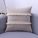 Axyaa Boho Tassled Cushion Cover in Beige/Grey/Blue/Yellow, 30x50cm/45x45cm