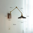 Axyaa Swing Arm Copper Wall Sconce LED Light - Bedroom Living Room Study Fixture