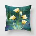 Axyaa Sunflower Lotus Lily Rose Pattern Pillow Cover for Home Chair Car Sofa