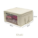 Axyaa Large Fabric Storage Box with Zipper Cover and Window for Bedroom Shelf