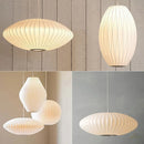 Axya White Silk Pendant Light: Modern Nordic Living Room Decor, Cafe Hanging Lamp