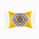 Axyaa Boho Style Mustard Yellow Embroidered Cotton Cushion Cover