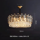 Axyaa Modern Luxury Crystal LED Pendant Lamp for Living Room & Dining Room