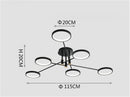 Axyaa Modern LED Chandelier with Remote Control - Ceiling Lighting for Home