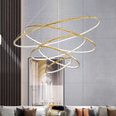 Axyaa Nordic Golden Circle Chandelier for Villa Living Room