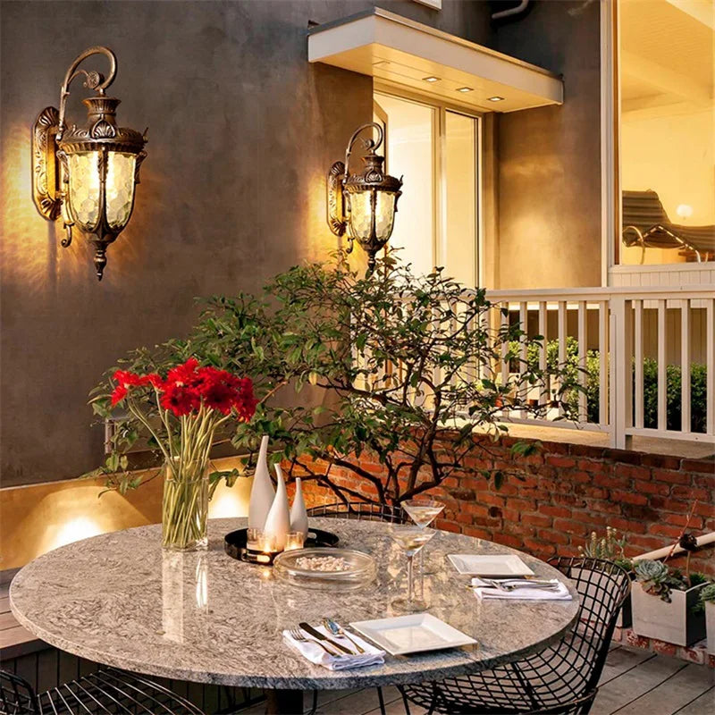 Axyaa Retro Black Outdoor Wall Lamp LED Sconces - Waterproof & Decorative