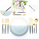 Axyaa 24-Piece Stainless Steel Cutlery Set for 6 - Black Gold Silverware