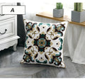 Axyaa Ethnic Style Embroidery Canvas Pillow Cover 45x45cm Square for Sofa Bed