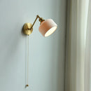 Axyaa Ceramic Copper LED Wall Sconce Nordic Modern Wall Lamp with Pull Switch