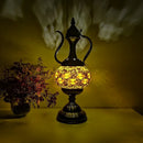 Axyaa Mediterranean Art Deco Turkish Mosaic Table Lamp - Handcrafted Glass Bed Light