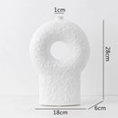 Axyaa Circle Texture Black and White Ceramic Vase - Modern Abstract Floral Home Decor