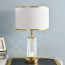 Axyaa Clear Crystal Glass LED Table Lamp for Bedroom and Living Room