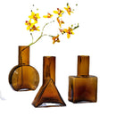 Axyaa Geometric Relief Glass Vase Hydroponics Flower Pots Desk Decor Floral Vases