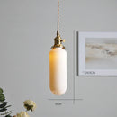 Axyaa Nordic White Ceramic LED Pendant Lights with Modern Copper Hanging Lamp