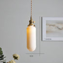 Axyaa Nordic White Ceramic LED Pendant Light with Knob Switch - Modern Copper Hanging Lamp