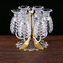 Axya Metal Cup Holder Set for 6 Glasses Embedded in Living Room Storage Rack