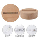 Axyaa 3D Night Light Wooden Base Acrylic LED Lamp, Personalized Gift